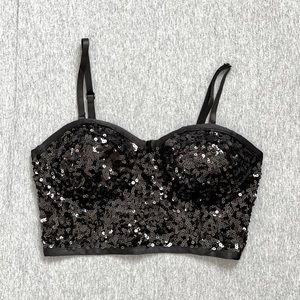 Balera Black Sequined Bustier